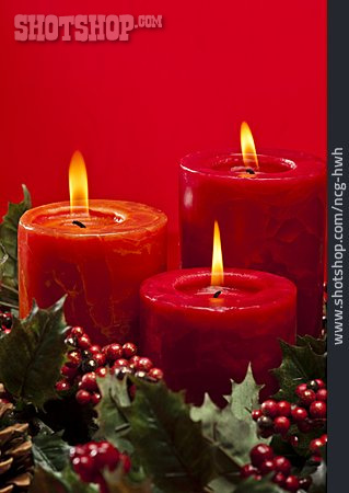 
                Adventskranz, Kerze, Weihnachtsdekoration                   