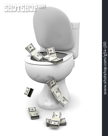 
                Geld & Finanzen, Toilette, Inflation, Verschwendung, Wertverlust                   