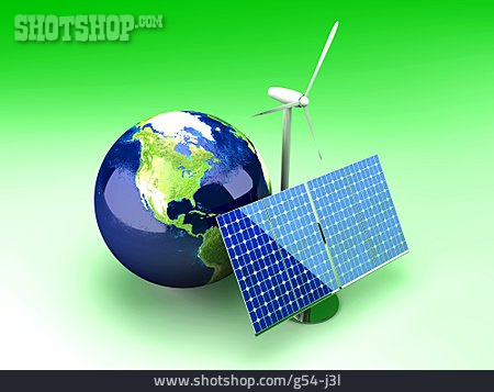 
                Umweltfreundlich, Solarenergie, Globus                   