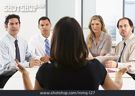 
                Meeting, Team, Besprechen, Chefin                   