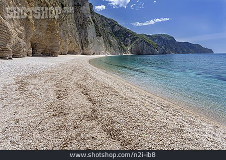 
                Strand, Mittelmeer, Steilküste, Korfu                   