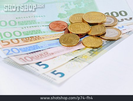 
                Euro, Geldschein, Münzen                   