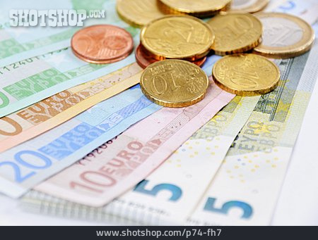 
                Euro, Geldschein, Münzgeld                   