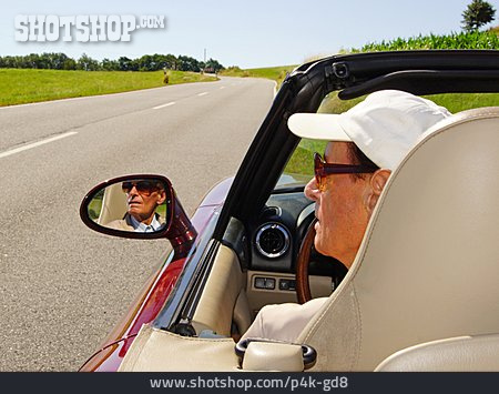 
                Autofahrt, Seitenblick, Cabrio, Seitenspiegel                   