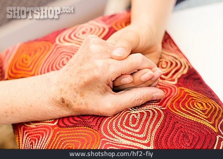 
                Hand Halten, Altenpflege                   