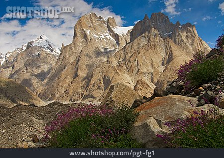 
                Gebirge, Karakorum, Trango-türme, Baltoro                   
