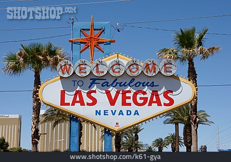 
                Las Vegas, Willkommensschild, Ortseingangsschild                   