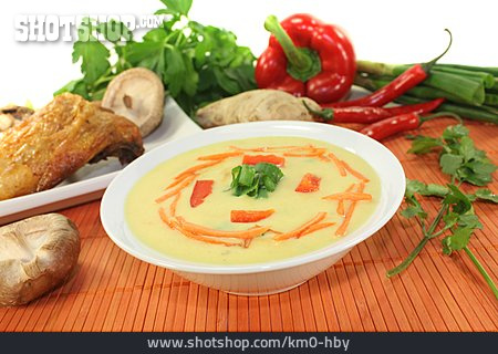 
                Curry-kokos-suppe, Currysuppe                   