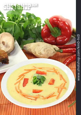 
                Thailändische Küche, Curry-kokos-suppe, Currysuppe                   