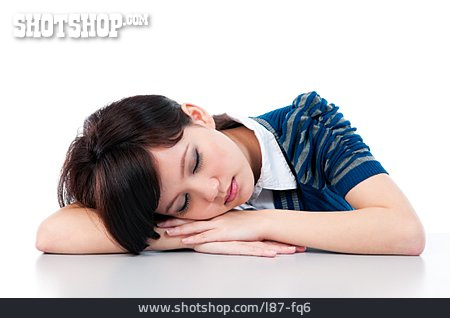
                Junge Frau, Schlafen, Asiatin                   