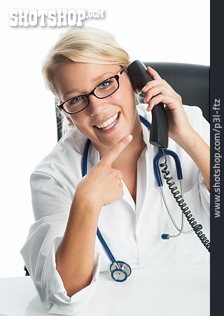
                Gesundheitswesen & Medizin, Telefonieren, ärztin                   
