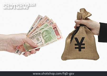 
                Geldwechsel, Yen, Rupie                   