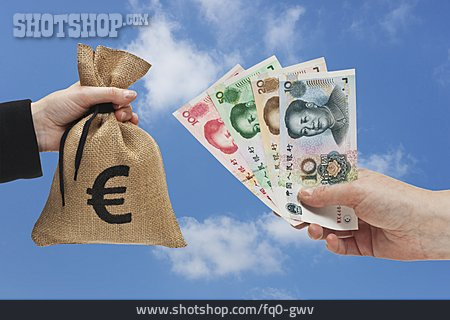 
                Euro, Geldwechsel, Yuan                   