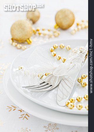 
                Table Decoration, Plate, Table Cover, Christmas Dinner                   