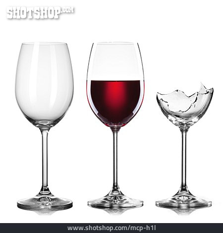 
                Weinglas, Zerbrochen, Rotweinglas                   