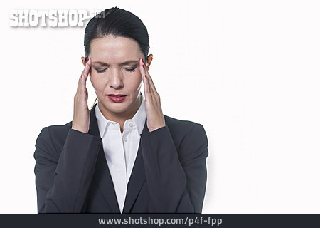 
                Frau, Geschäftsfrau, Kopfschmerzen, Migräne                   