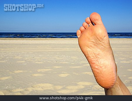 
                Strand, Urlaub, Fuß, Fußsohle                   