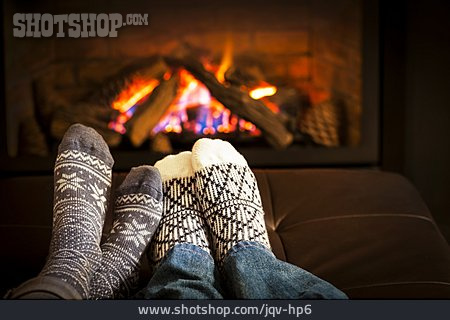 
                Gemütlich, Socken, Wärmen, Winterabend                   