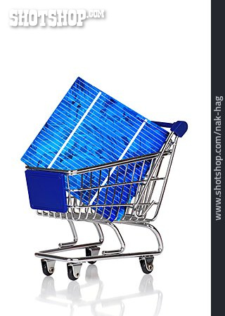 
                Einkaufswagen, Solarzelle                   