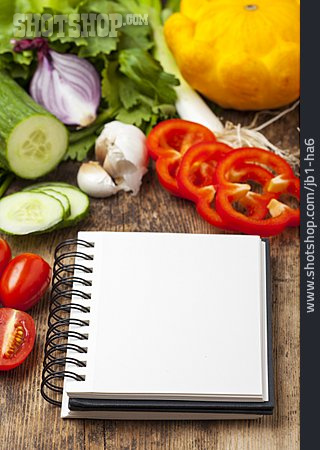 
                Textfreiraum, Rezept, Notizbuch, Vegetarische Küche                   