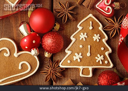 
                Weihnachtsplätzchen, Lebkuchen, Christbaumschmuck                   