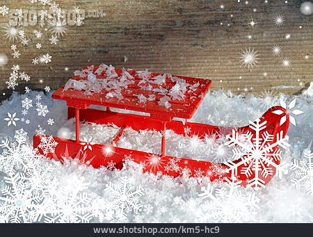 
                Sleigh, Christmas Decoration, Snowflakes                   