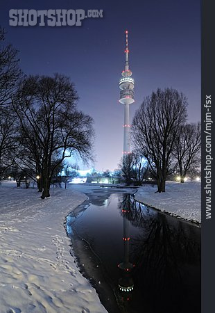 
                Winter, Olympiapark, Olympic Tower                   