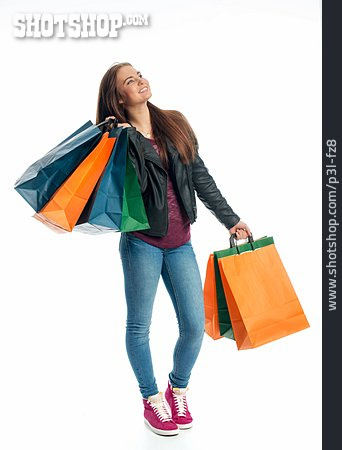 
                Junge Frau, Einkauf & Shopping, Einkaufen, Shoppen                   