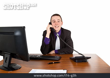 
                Geschäftsmann, Telefonieren, Kundenservice                   