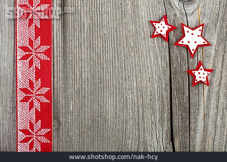 
                Hintergrund, Weihnachten, Holz, Stern, Stoffband                   