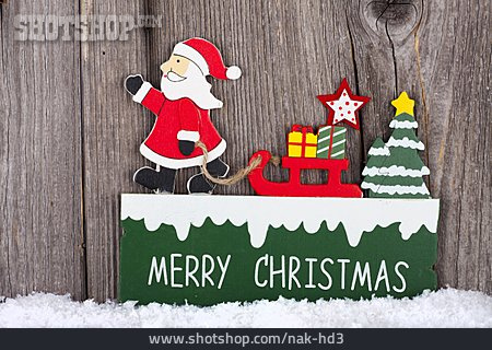 
                Hintergrund, Weihnachten, Holz, Weihnachtsmann                   