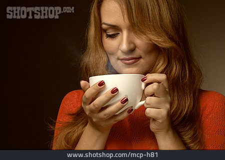 
                Frau, Genuss, Kaffeepause, Teepause                   