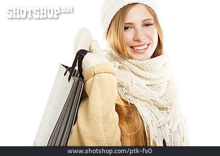 
                Junge Frau, Einkauf & Shopping, Einkaufen, Winterschlussverkauf                   