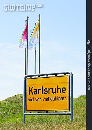 
                Karlsruhe, Ortseingangsschild                   