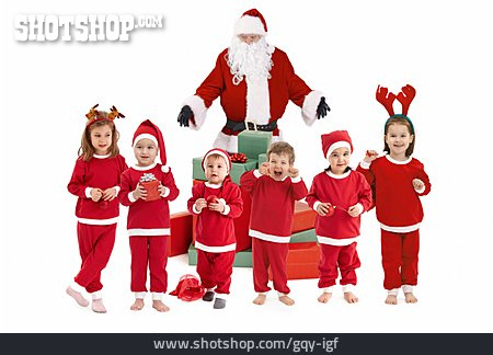 
                Kindergruppe, Weihnachten, Bescherung                   