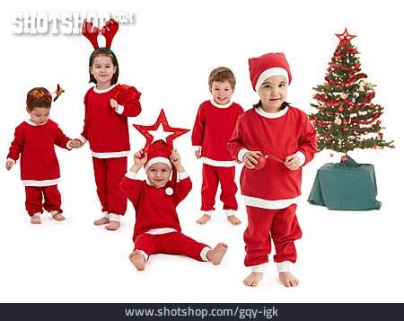 
                Kindergruppe, Weihnachten, Bescherung                   