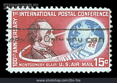 
                Usa, Briefmarke, Montgomery Blair                   