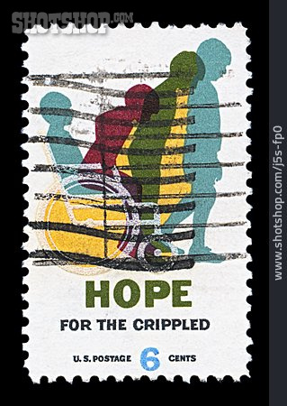 
                Usa, Rollstuhlfahrer, Briefmarke                   