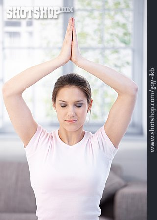 
                Junge Frau, Meditation, Yoga                   