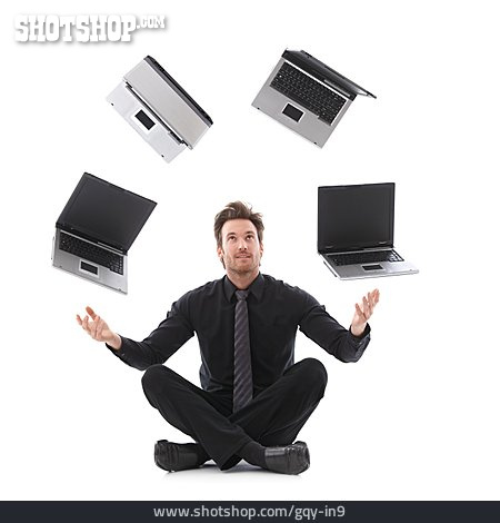 
                Geschäftsmann, Laptop, Computerfachmann                   