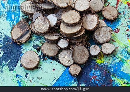 
                Holzstück, Bastelbedarf, Holzscheibe                   
