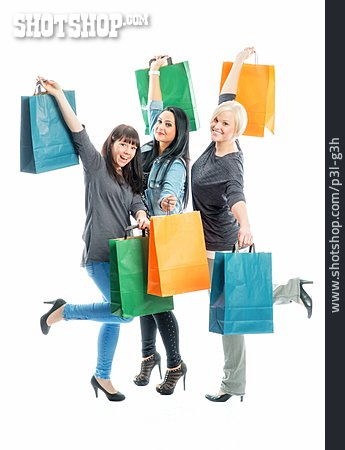 
                Junge Frau, Einkauf & Shopping, Einkaufen, Kaufrausch                   