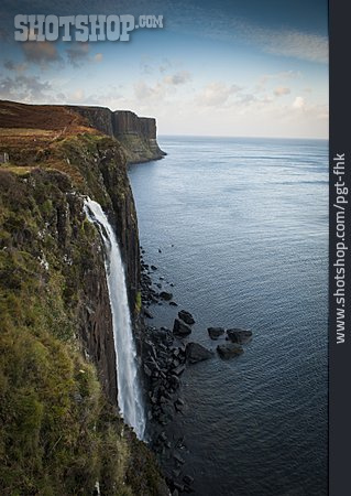 
                Wasserfall, Küste, Skye, Kilt Rock                   