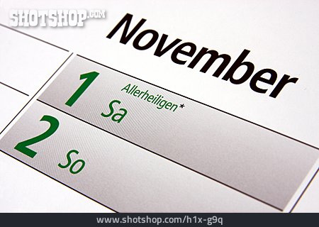
                November, Allerheiligen                   