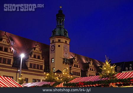 
                Rathaus, Leipzig, Weihnachtsmarkt, Altes Rathaus                   