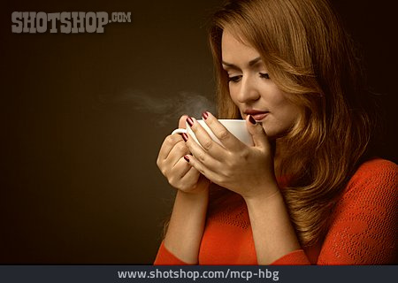
                Frau, Genuss, Kaffeepause, Teepause                   