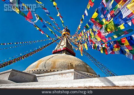 
                Buddhismus, Stupa, Gebetsfahne, Bodnath                   