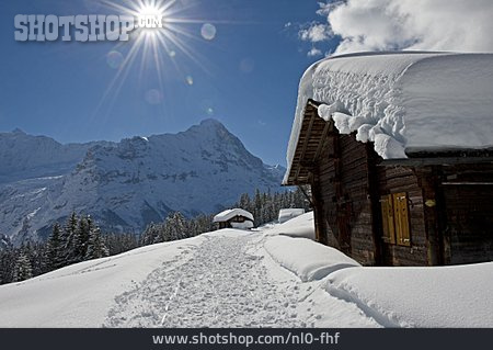 
                Winter, Almhütte, Alm, Berner Oberland                   
