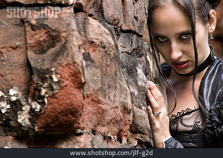 
                Junge Frau, Gothic, Hexe, Rollenspiel, Düster                   