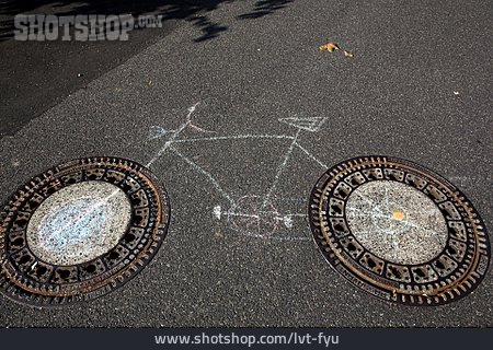 
                Humor & Skurril, Straßenkunst, Kreidezeichnung                   